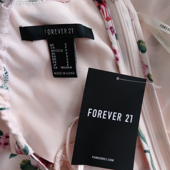 Forever 21 Summer Floral Open Back Tie Dress Small - Picture 9 of 9